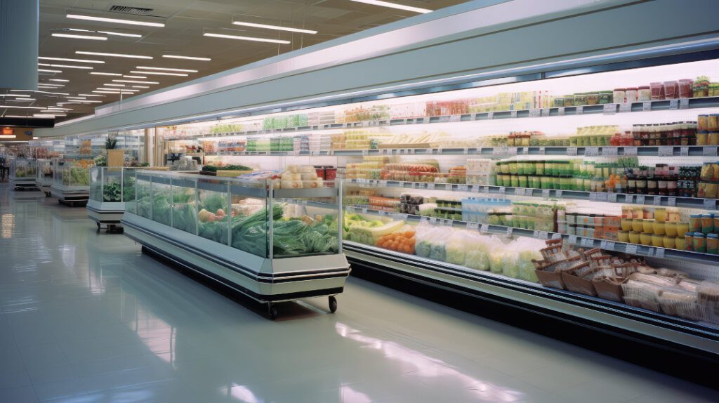 fresh produce in a grocery store