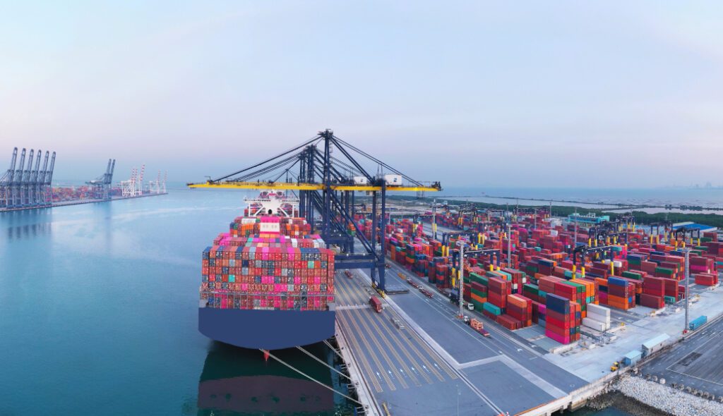 container ship docked