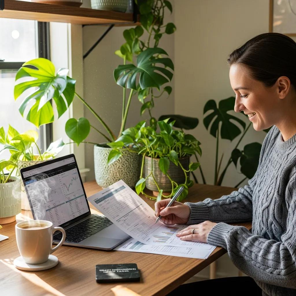 Individual analyzing tax-efficient investment strategies at a desk