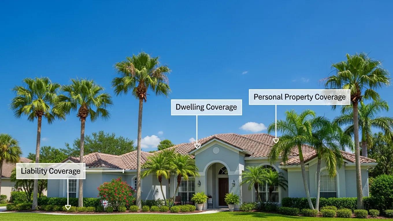 Florida home showcasing key homeowners insurance coverage aspects